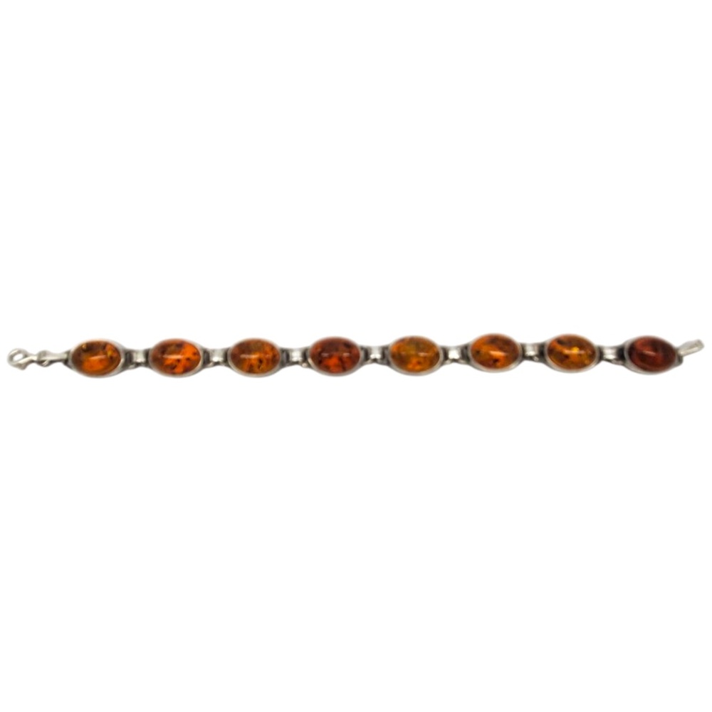 Sterling Silver Amber Link Bracelet #20934
